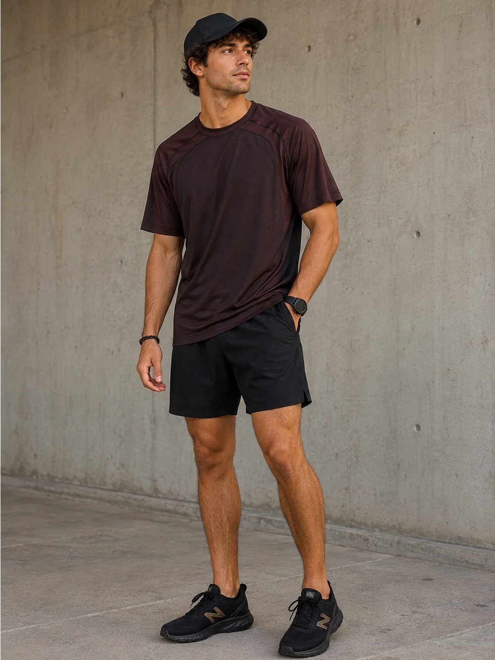 lululemon athletica Men's Black Athletic Running Shorts